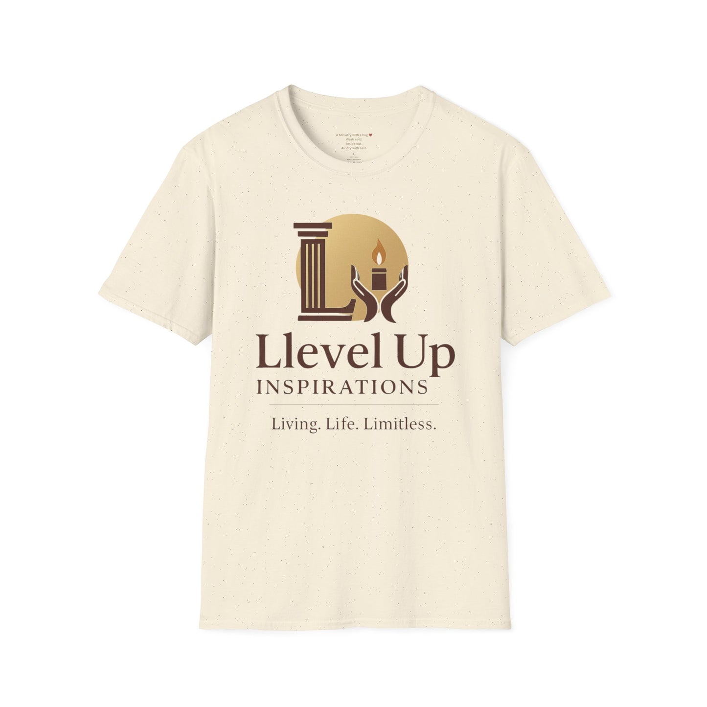 T-Shirt — "Llevel Up Inspirations: Living Life Limitless" Motivational Logo Tee