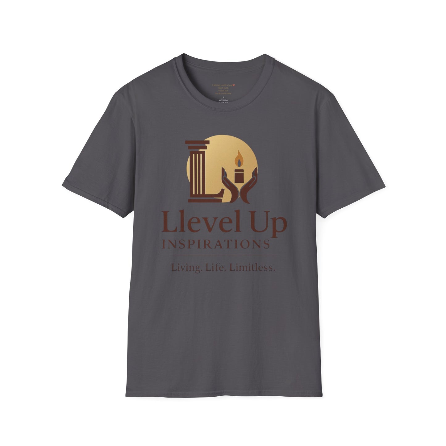 T-Shirt — "Llevel Up Inspirations: Living Life Limitless" Motivational Logo Tee