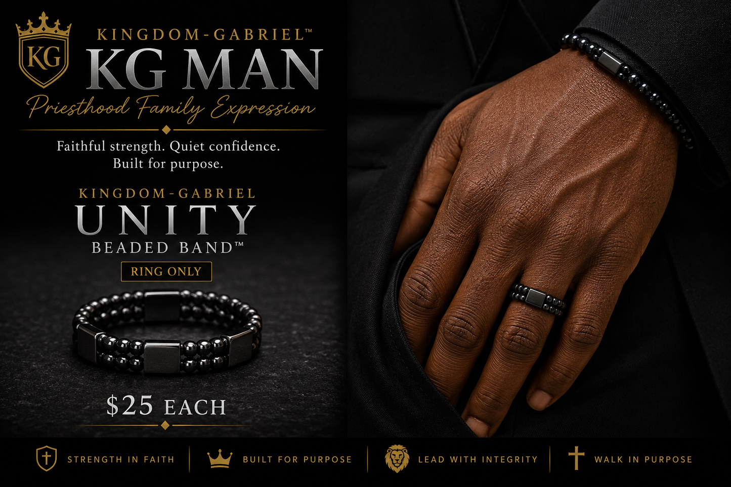 Made Upon Request| Kingdom-Gabriel (KG) Unity Beaded Band™ Expression