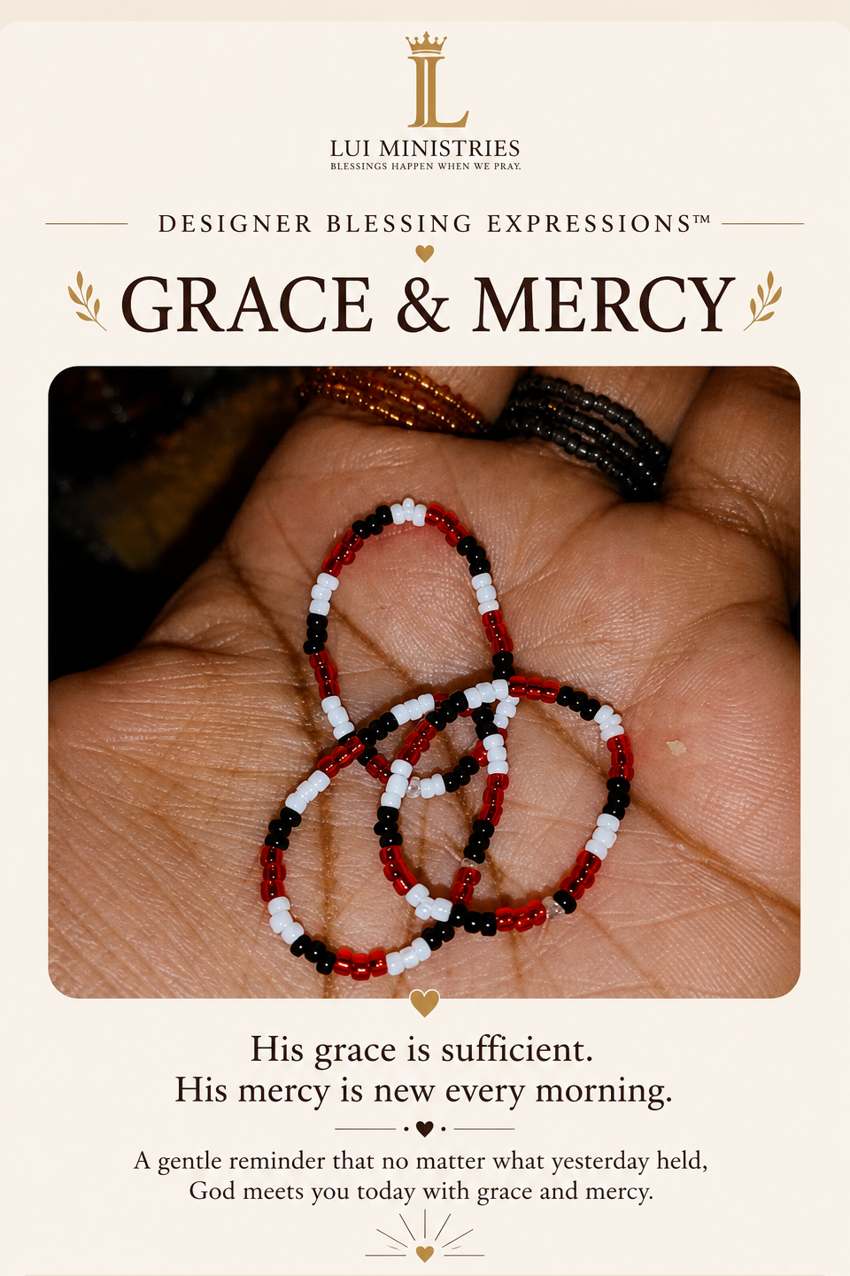 Made Upon Request|Designer Beaded Blessing Bands™ ( Stretch Ring) — Grace and Mercy Expression
