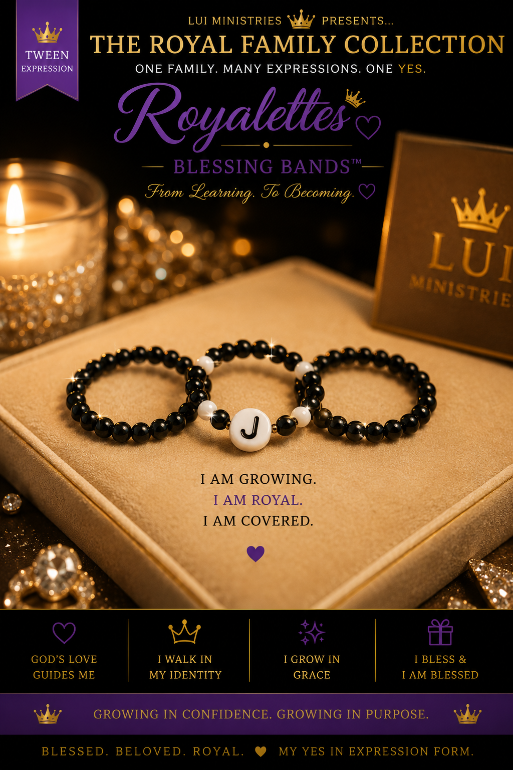 Made Upon Request|Royalette (10-12 ages) Blessing Bands™ Expression (Rings)- Jesus Loves Me