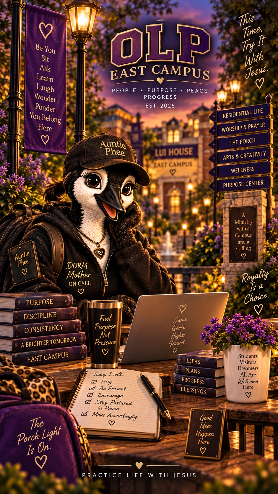 East Campus Family | Goose head Auntie Phee | Digital Wallpaper Expression